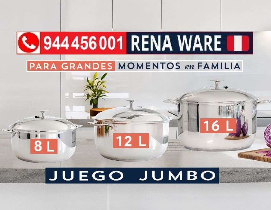 🛑 ¡Alerta COCINEROS del Perú! 🔥 Descubre el Gran Juego JUMBO de Ollas Rena Ware: ¡La Cocina Saludable en GRANDE llegó con TODO! 🇵🇪👩‍🍳