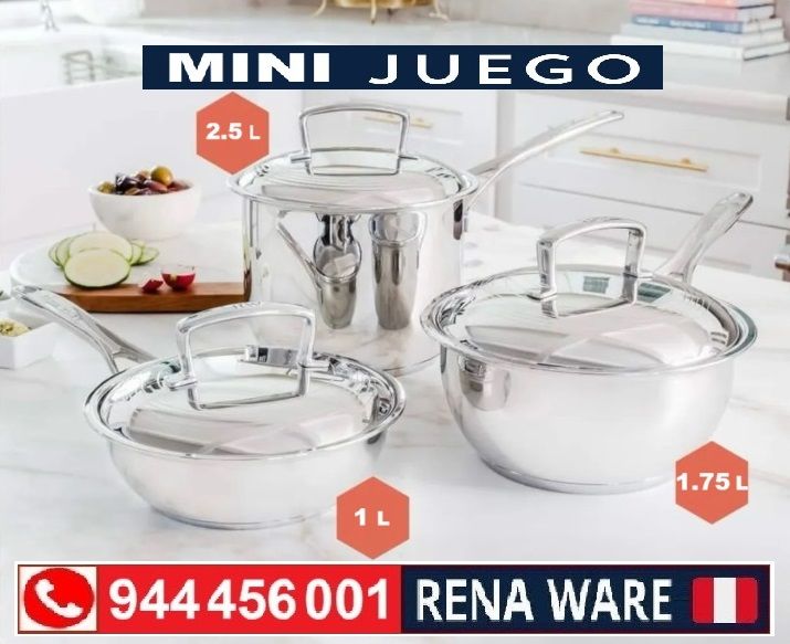 MINI JUEGO de Ollas Rena Ware = 👶 Nuevo integrante en casa 🍼 ¡Ideal para tu bebé y toda la familia saludable!